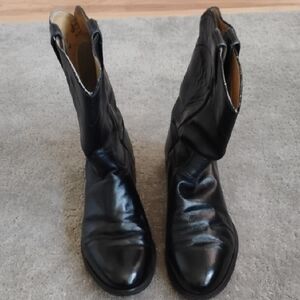 Justin Boots Black Leather Men's Boots